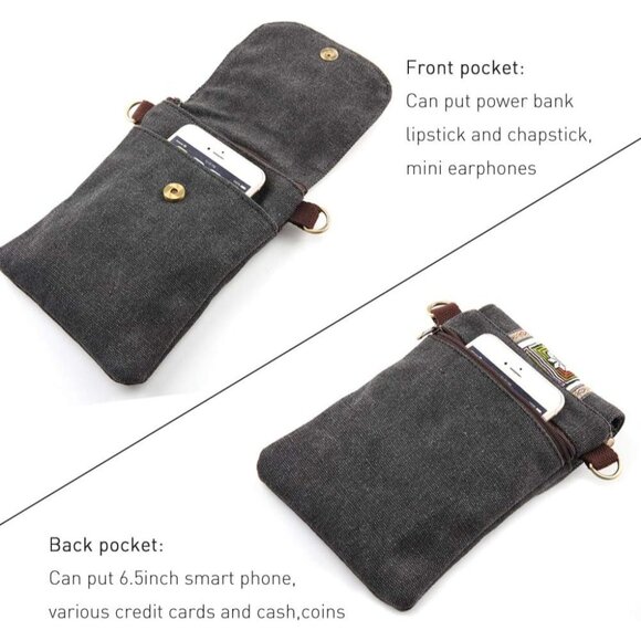 Women's Dark Grey 02 Vintage Embroidered Cute Mini Cross Body Bag Small Handbags - Picture 4 of 6